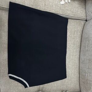 Black Skirt with Checkered Trim